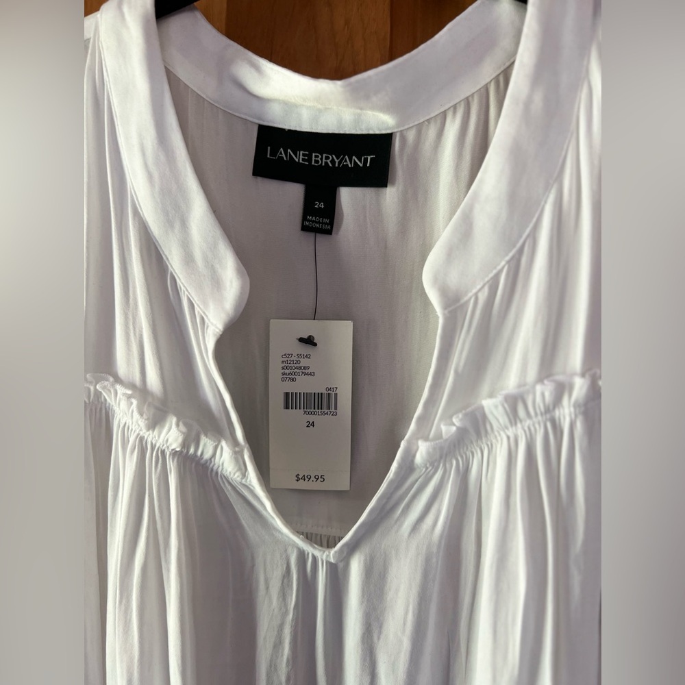 Lane Bryant White Tunic Sleeveless Blouse - Picture 2 of 4